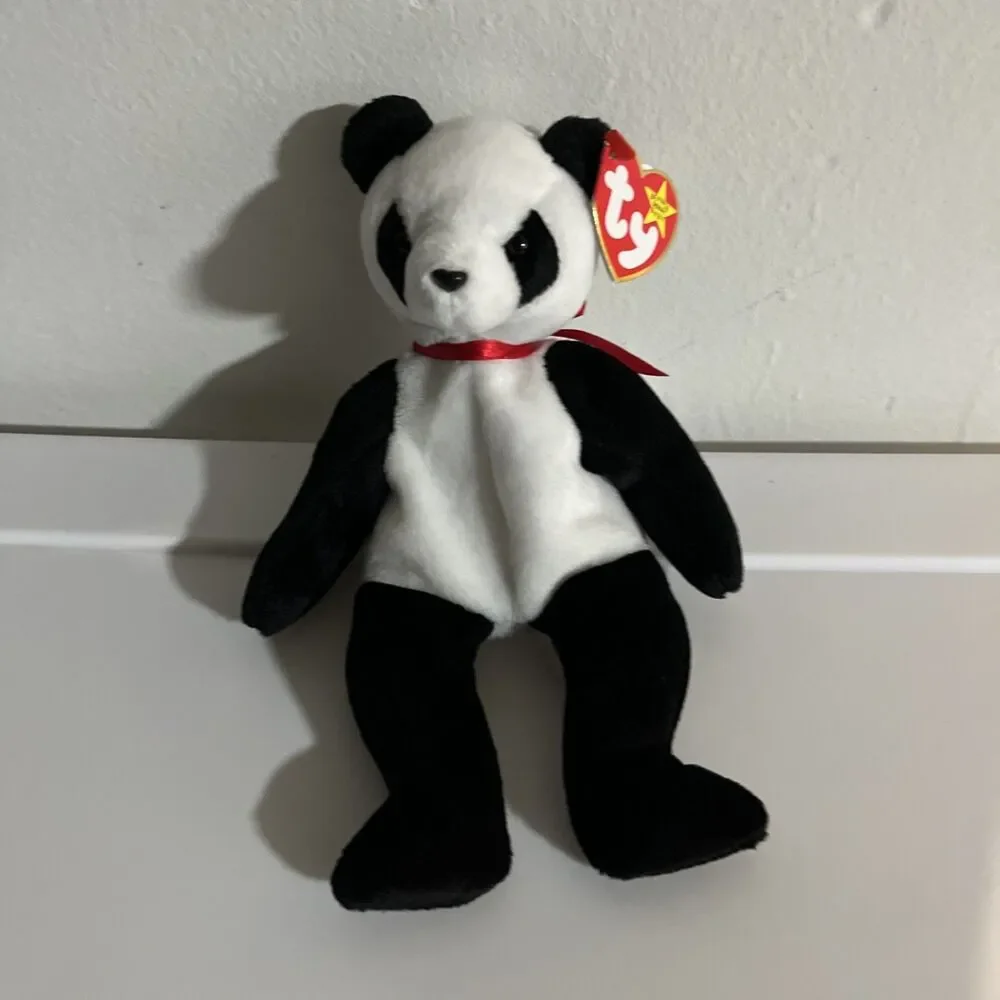 TY Beanie Baby Panda Bear Fortune 1997 Tag Errors Rare Retired